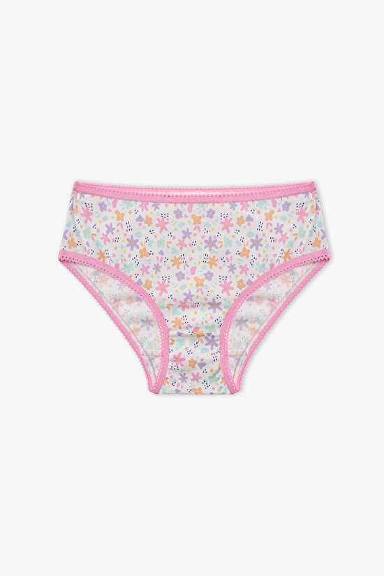 Pembe Kız Çocuk Popflower Pamuklu 5'li Slip Külot - 5