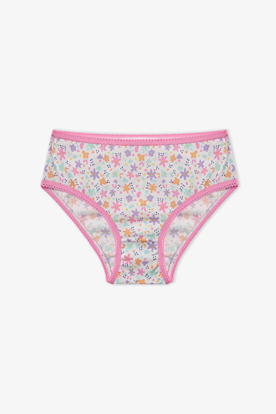 Pembe Kız Çocuk Popflower Pamuklu 5'li Slip Külot - 6