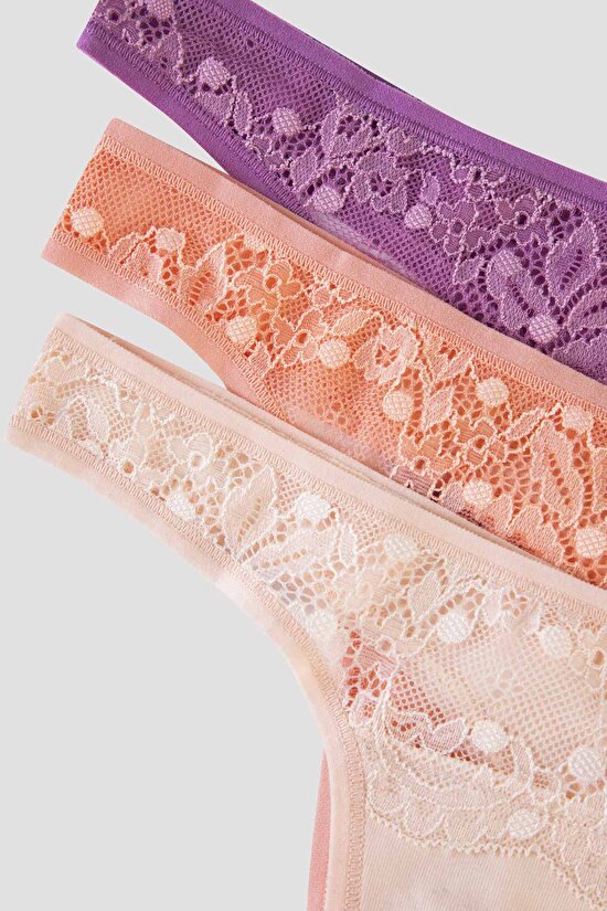 Joyful Spring Lace Detailed 3in1 Thong - 8