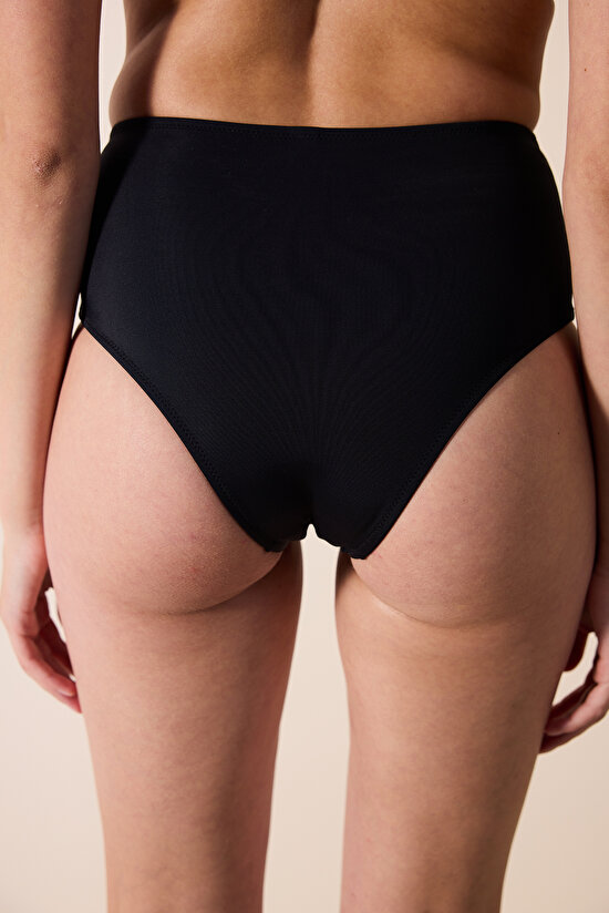 Cara High Stony Black Bikini Bottom - Gamze Erçel Collection - 3