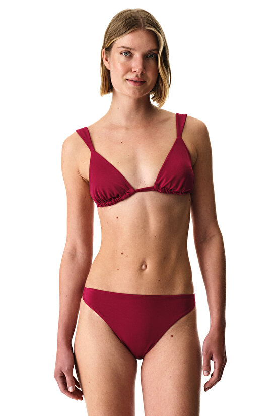 Burgundy Evelyn Triangle Bikini Top - 3
