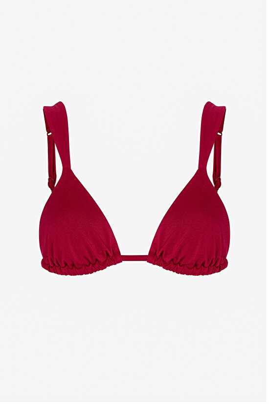 Burgundy Evelyn Triangle Bikini Top - 4