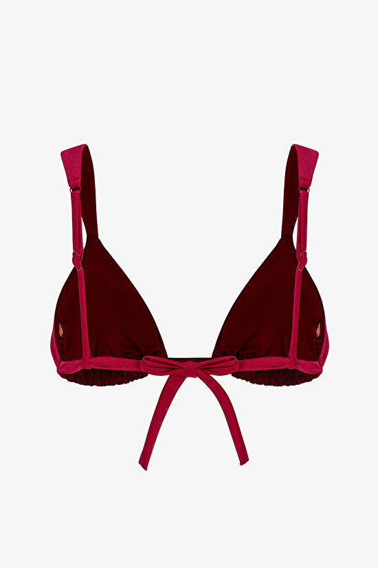 Burgundy Evelyn Triangle Bikini Top - 5