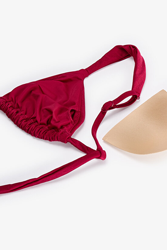 Burgundy Evelyn Triangle Bikini Top - 6