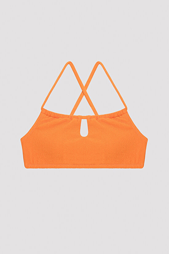 Teen Orange Bacis Halter Bikini Set - 2