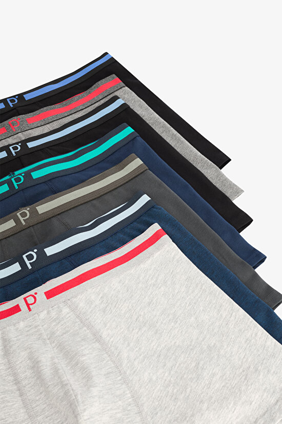 Erkek Basic Colors 7li Çok Renkli Boxer Külot - 9