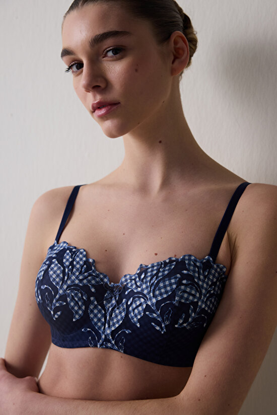 Lotus Broderie Lacivert Straplez Sütyen - 3