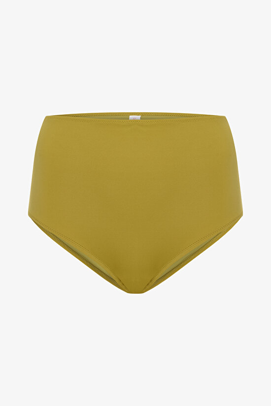 Yağ Yeşili Yüksek Bel Bikini Altı - 3