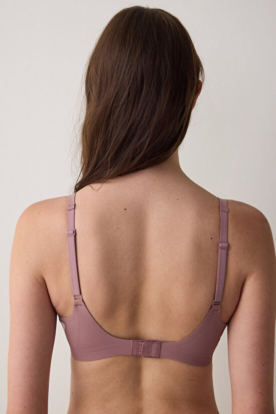 Gül Kurusu Fit Dikişsiz Balensiz Çıkarılabilir Kaplı Dekolte Sütyen - 5