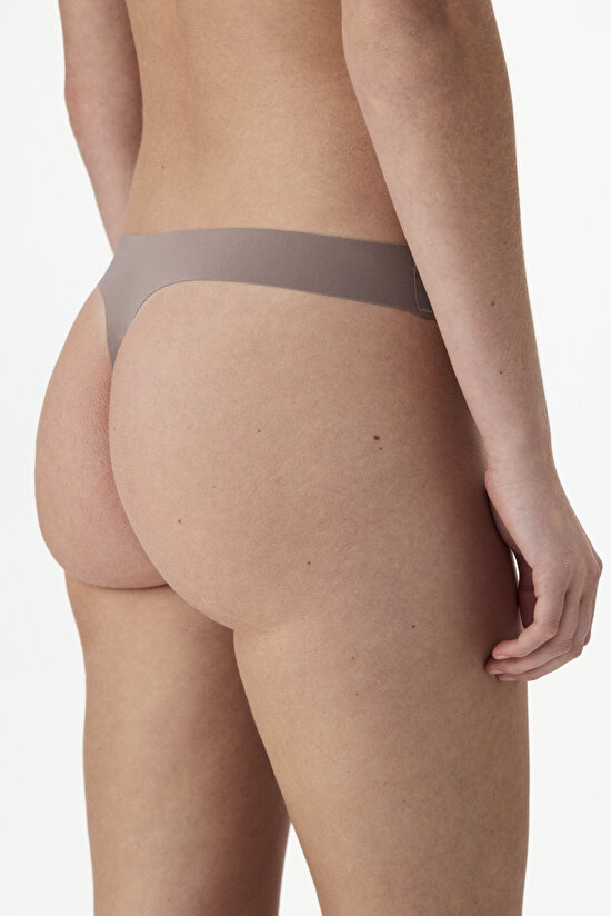 Grey Invisible Laser-Cut Thong Briefs - 2