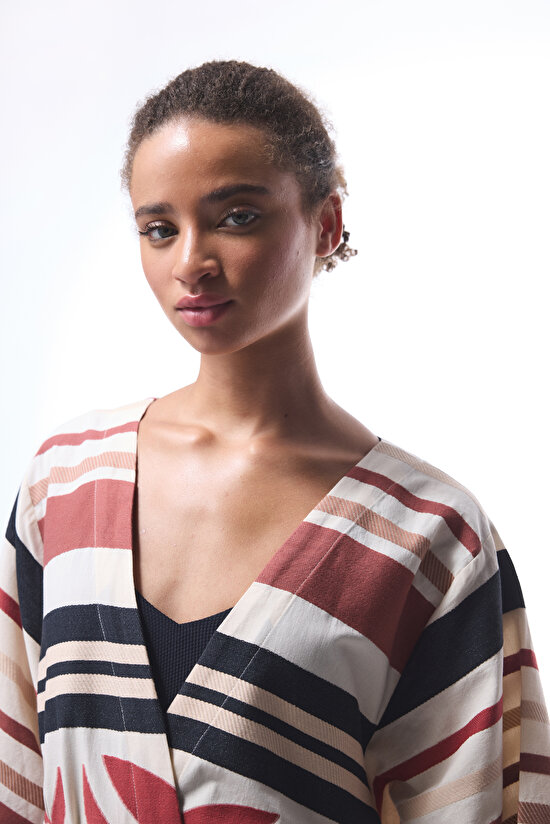 Etnik Desenli Shay Uzun Kimono - 5