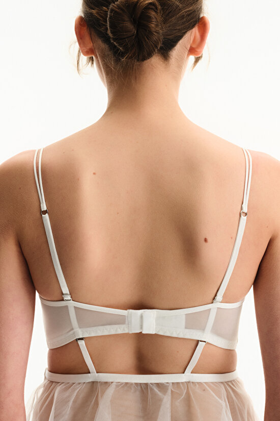 Kırık Beyaz Removable Skirt Babydoll - 5