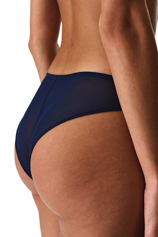 Lacivert Broidery Brazilian Külot - 2