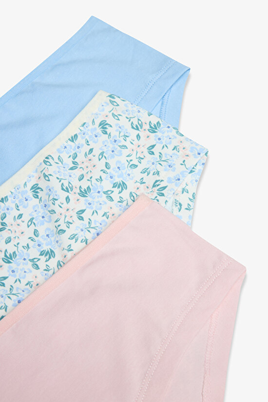 Çiçek Desenli Dream Flower Normal Bel 3'lü Hipster Külot - 5