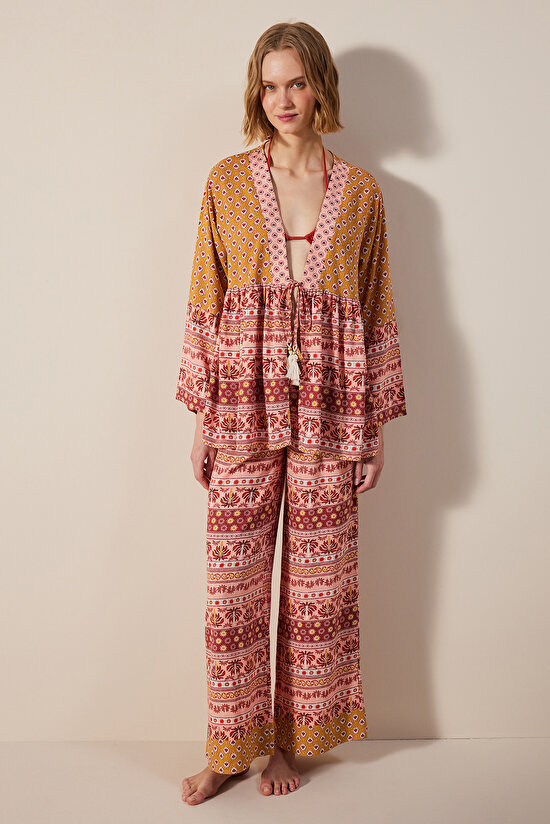 Palm Çok Renkli Kimono - 5