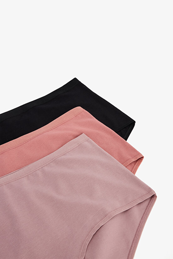 Çok Renkli Earth Tones 3lü Highwaist Slip Külot - 2