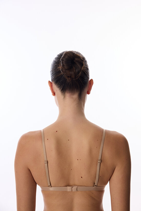 Bej Üçgen Lace Dantel Sütyen - 7