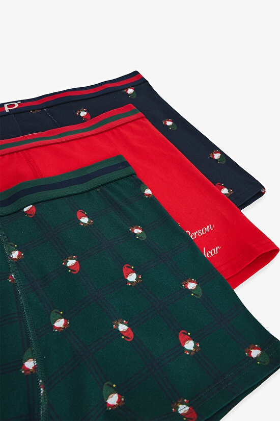 Erkek Dwarf Geometrik Desenli 3'lü Boxer - 5