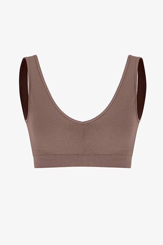 Kahverengi Seamless Top - 1