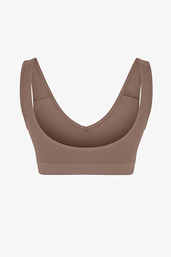 Kahverengi Seamless Top - 2