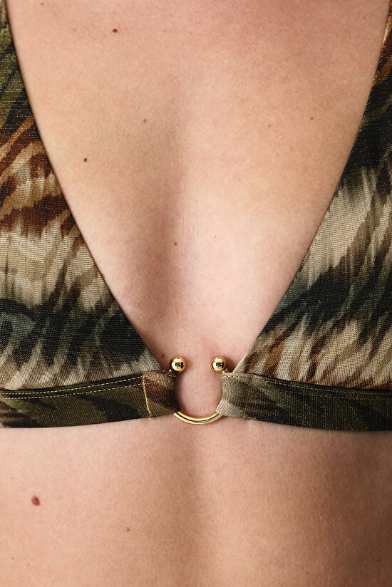 Multicolor Cesira Deep V Bikini Top - 4