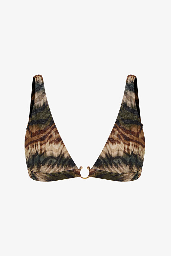 Renkli Cesira Deep V Bikini Üstü - 6