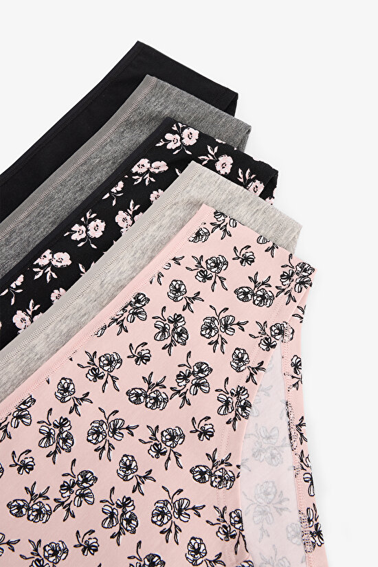 Floral Patterned Normal Waist 5in1 Hipster - 7