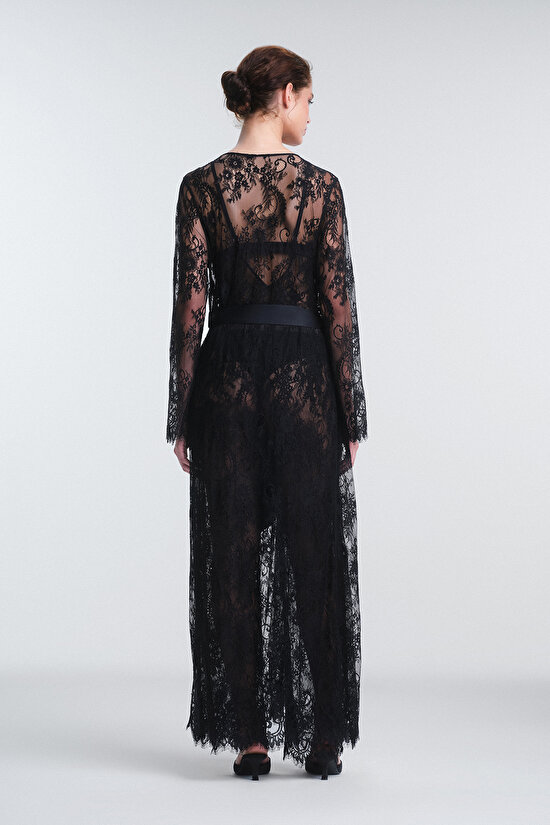 Pirra Lace Black Robe - Privee Collection Pirra Lace Black Robe - Privee Collection - 3