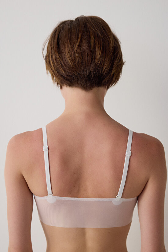 Ekru Zerogram Balensiz Dikişsiz Push Up Bralet - 7