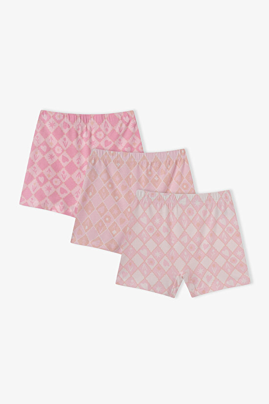 Girls' Princess Print Star Patterned 3-Pack Boxers - 1