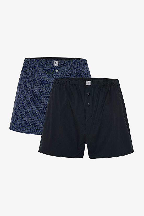 Buttoned 2li Çok Renkli Boxer Külot - 1