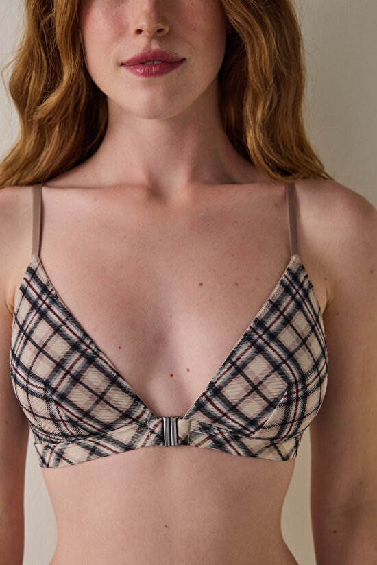 Front Opening Non-wired Non-Padded Triangle Bra - 3