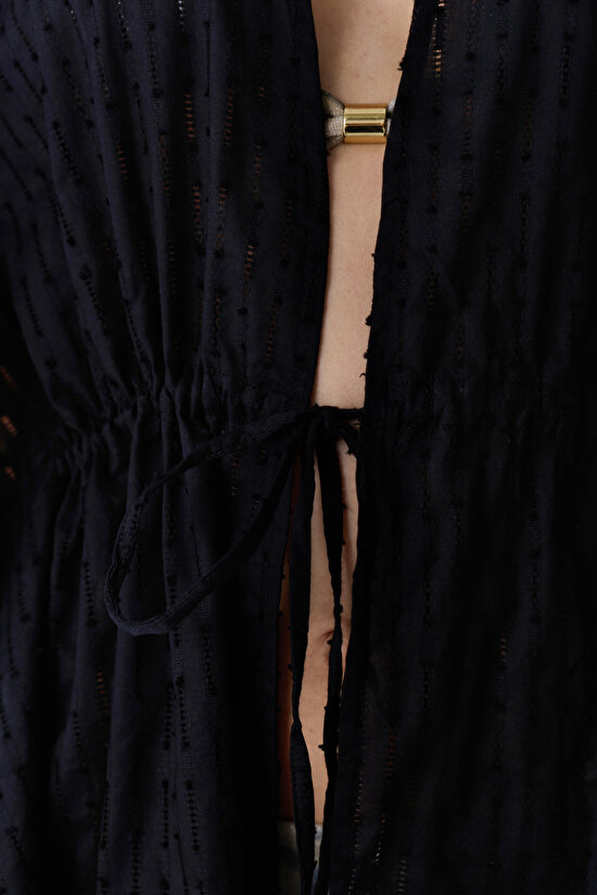 Siyah Mei Kimono - 4