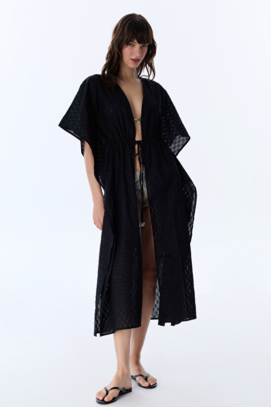 Siyah Mei Kimono - 5