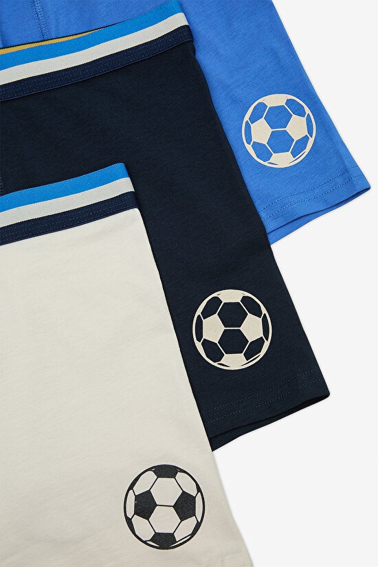 ErkekPamuklu Soccer 3lü Çok Renkli Boxer - 5