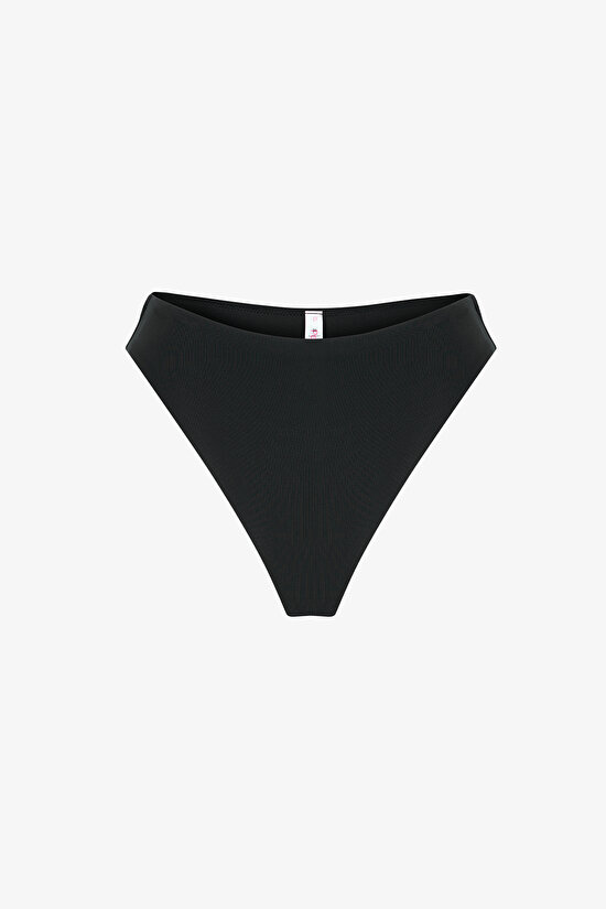Siyah High Leg Slip  Bikini Altı - 1