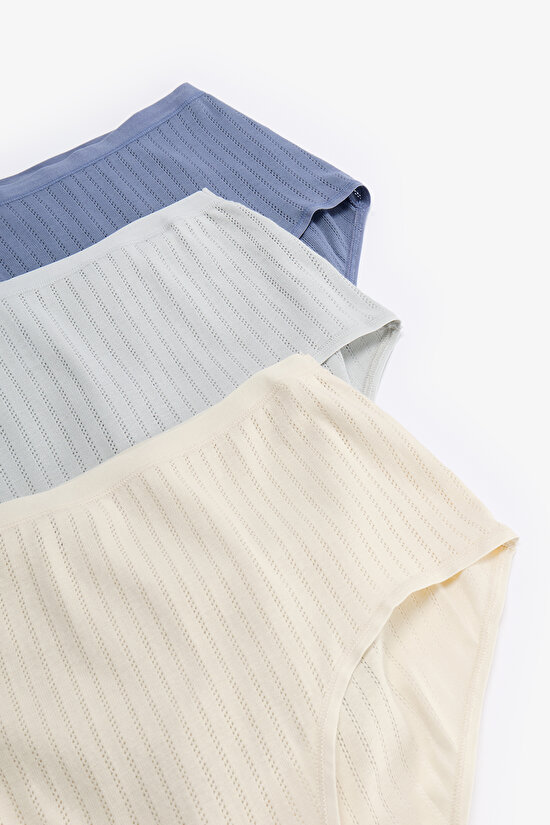 Renkli Heaven 3'lü Pointel Yüksek Bel Slip Külot - 5