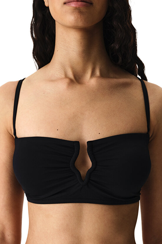 Siyah Nia Straplez Bikini Üstü - 3