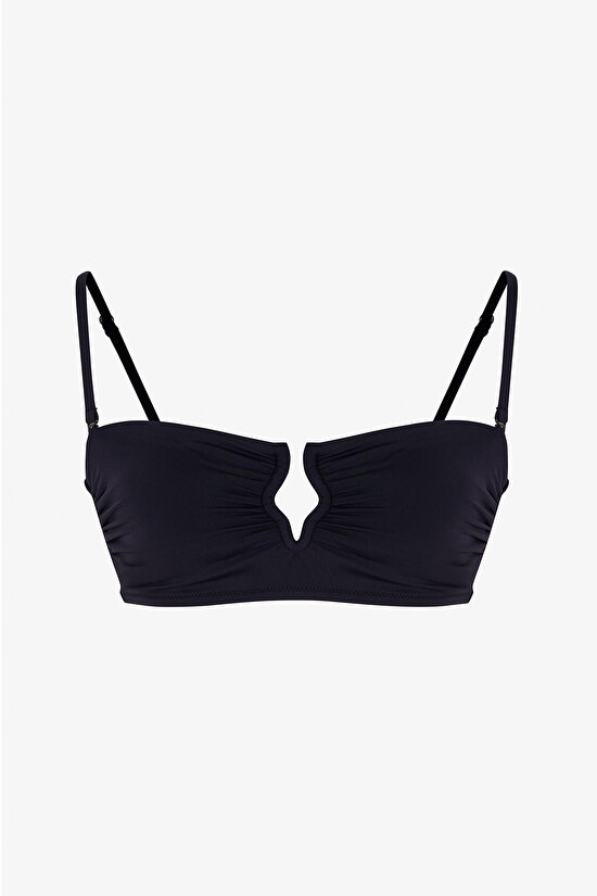 Siyah Nia Straplez Bikini Üstü - 6