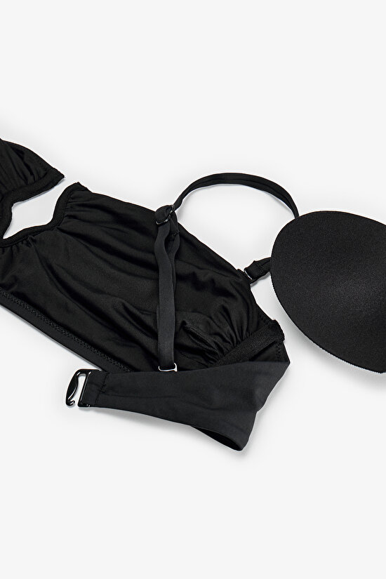 Siyah Nia Straplez Bikini Üstü - 8