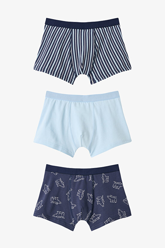 Boys Bear Patterned 3-Pack Boxer - 1