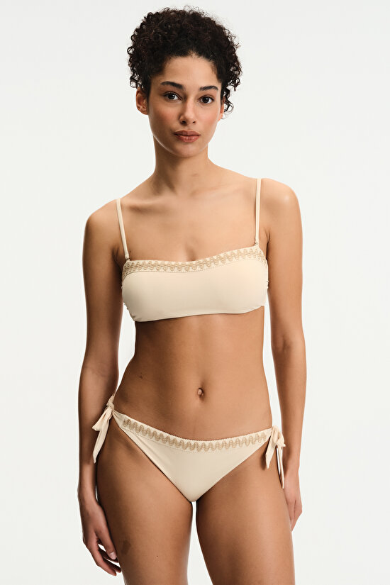 Pastel Bej Kaia Straplez Bikini Üstü - 7