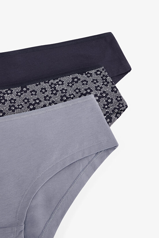 Floral Patterned Daisy Girl Low Waist 3in1 Hipster - 5