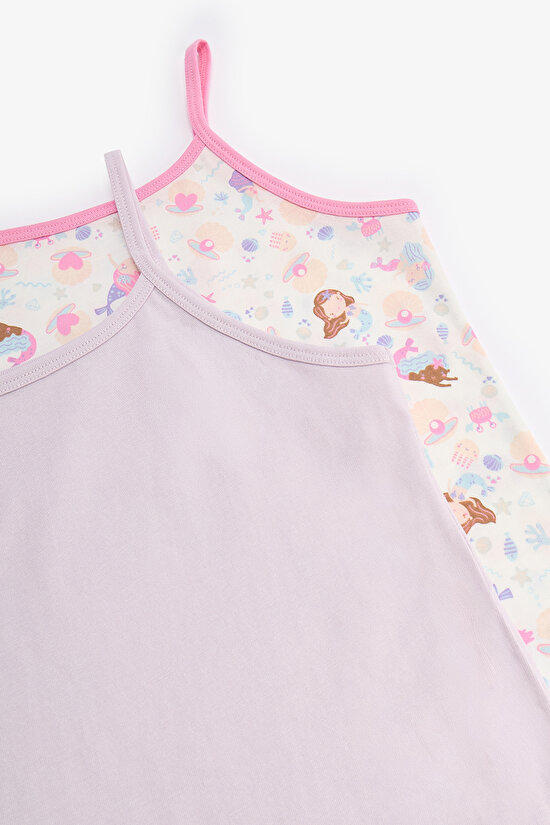 Light Lilac Girls Mermaids 2 in1 Tank Tops - 4