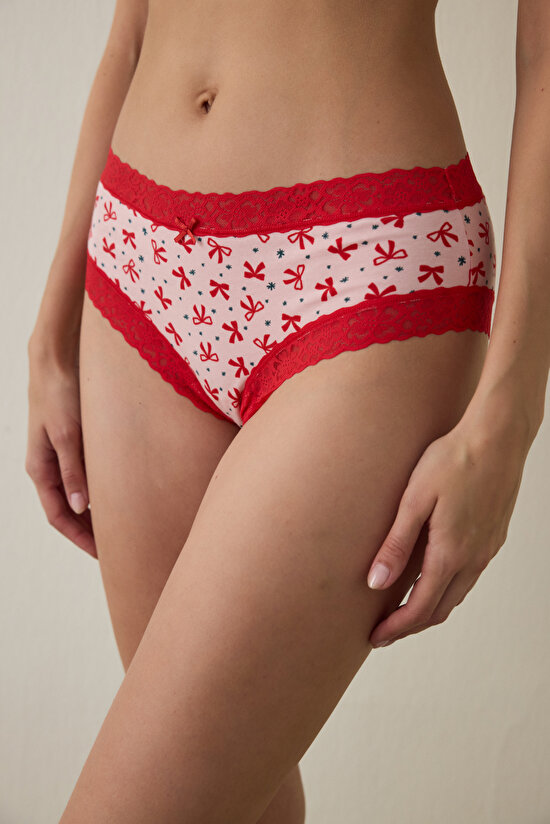 Gül Kurusu Comfy Cotton Bow Cheeky Hipster Külot - 1