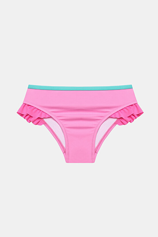 Girls Butterfly Detailed Pink Triangle Bikini Set - 3