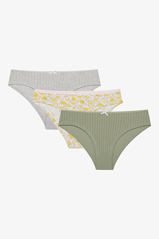 Lemon Tree Cotton 3in1 Pointel Multi Colour Hipster - 1