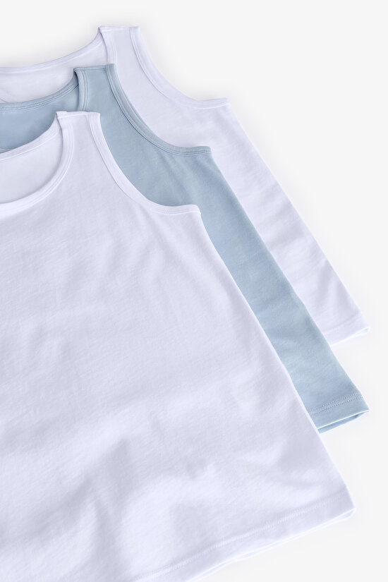 Erkek Çocuk Basic Pamuklu Çok Renkli 3lü Atlet - 6