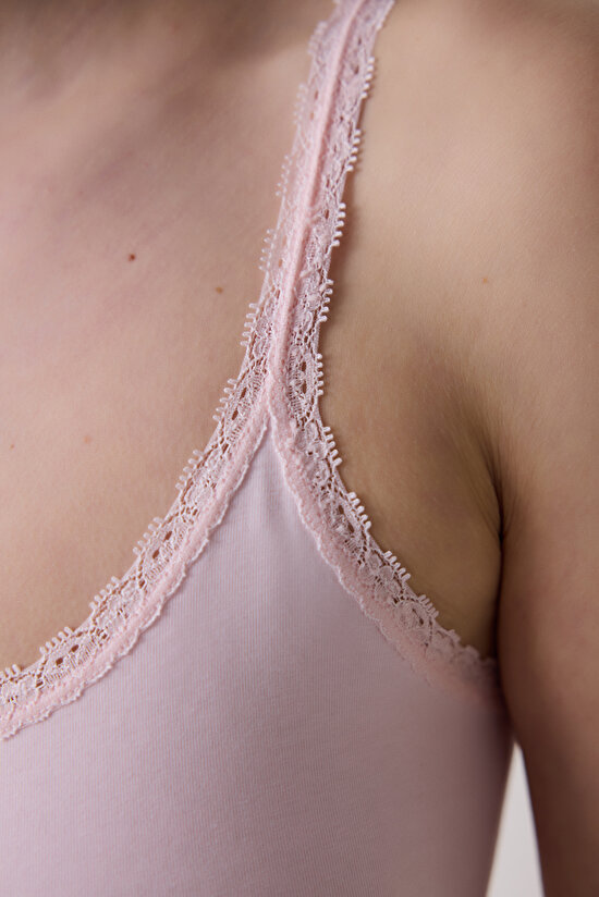 Cotton Lace Pembe Atlet - 4