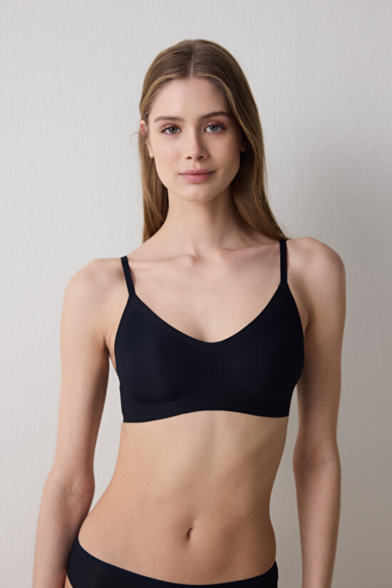 Zerogram - Ribbed Light Invisible Siyah Sütyen Zerogram - Ribbed Light Invisible Siyah Sütyen - 3